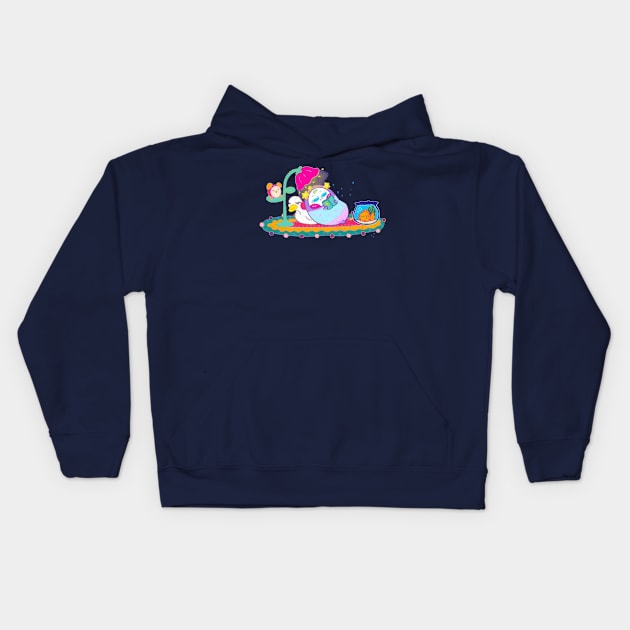Relax  Tomo - Kira and Bruno Kids Hoodie by Littlefluffy